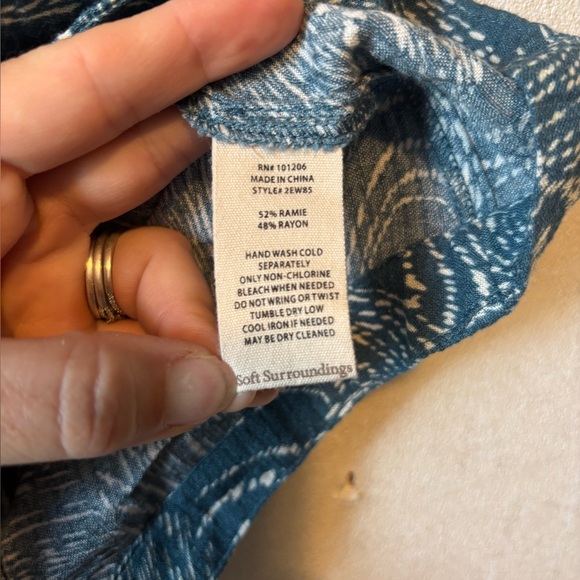 Soft Surroundings  | Teal Swirl Women's Tunic | Size Large - Picture 4 of 6